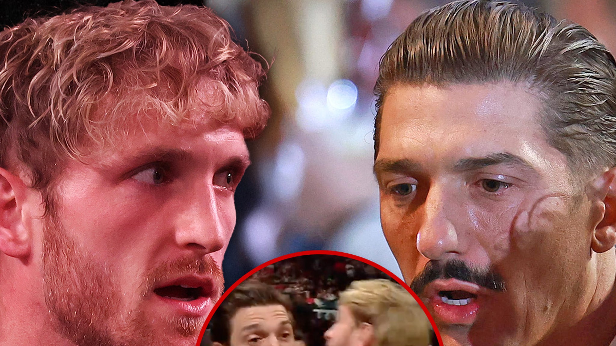 Logan Paul beats Andrew Schulz during the WWE RAW in Madison Square Garden