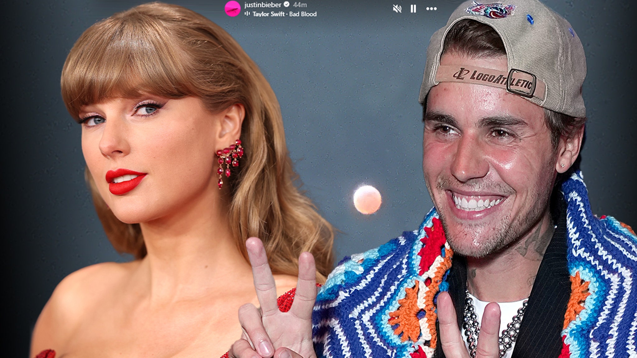 Justin Bieber Posts IG with Taylor Swift Song, fans think it's about feud